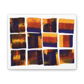 Abstract Grid Canvas Wall Art — Orange & Navy Geometric Squares