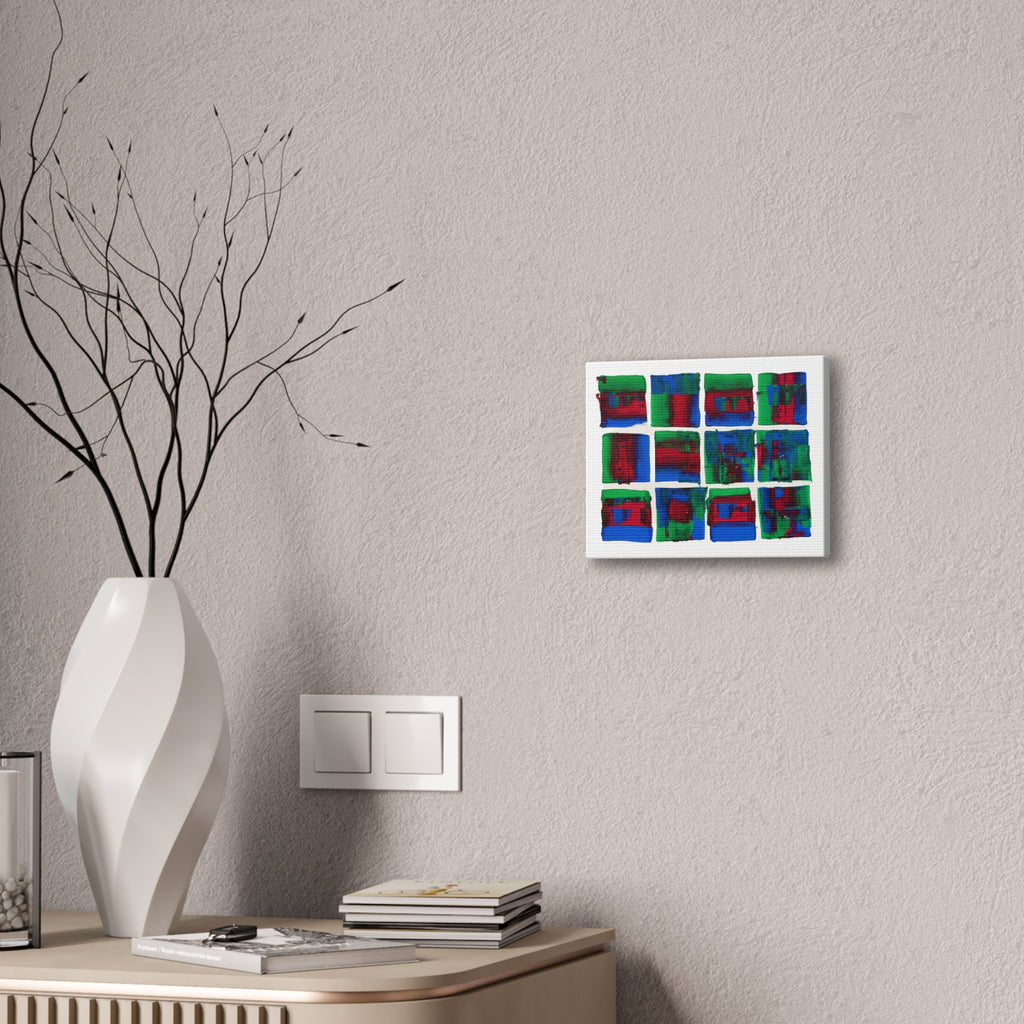 Abstract Blue Green Red Putty Canvas Wall Art — Stretched 0.75"