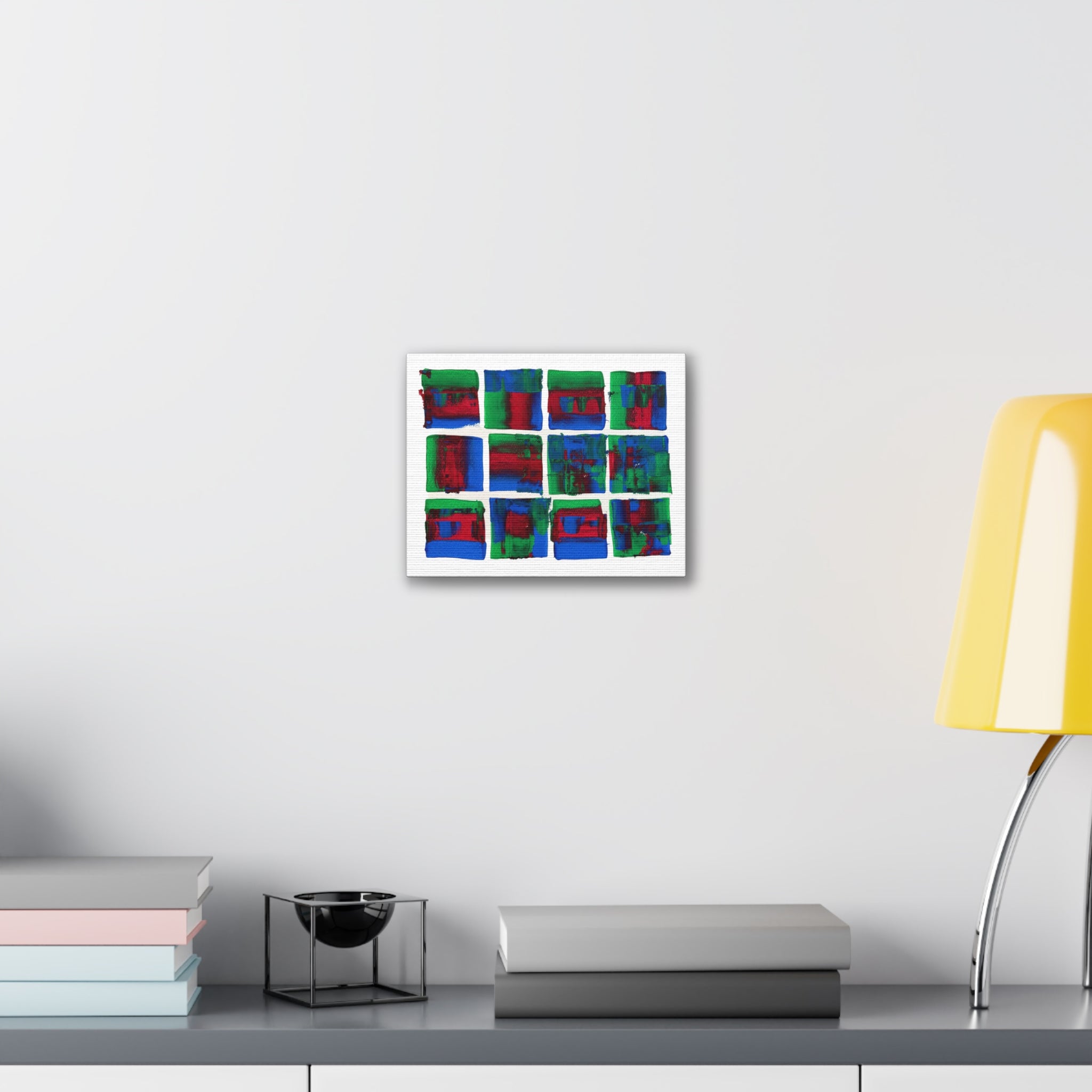 Abstract Blue Green Red Putty Canvas Wall Art — Stretched 0.75"