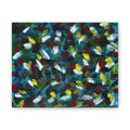 Abstract White Dash 'Coy Pond' Canvas Stretched 0.75"