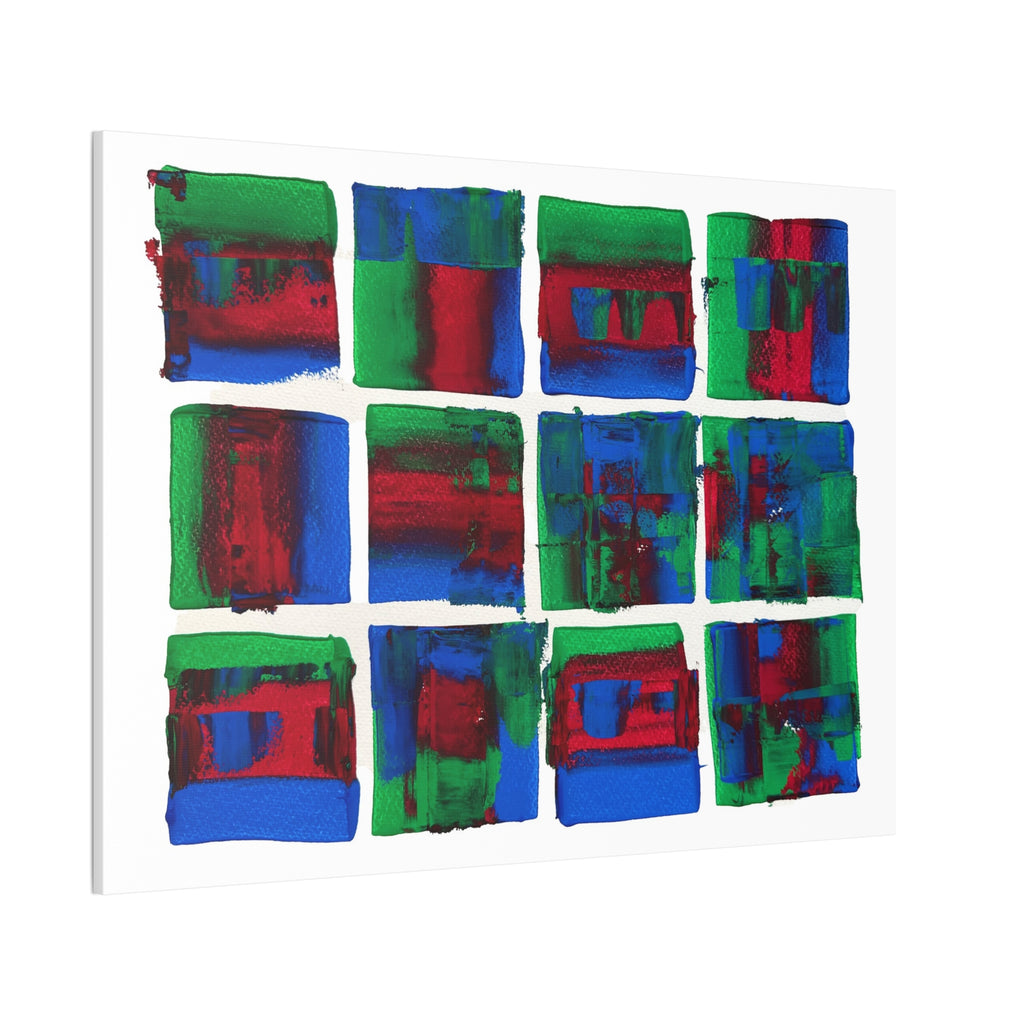 Abstract Blue Green Red Putty Canvas Wall Art — Stretched 0.75"